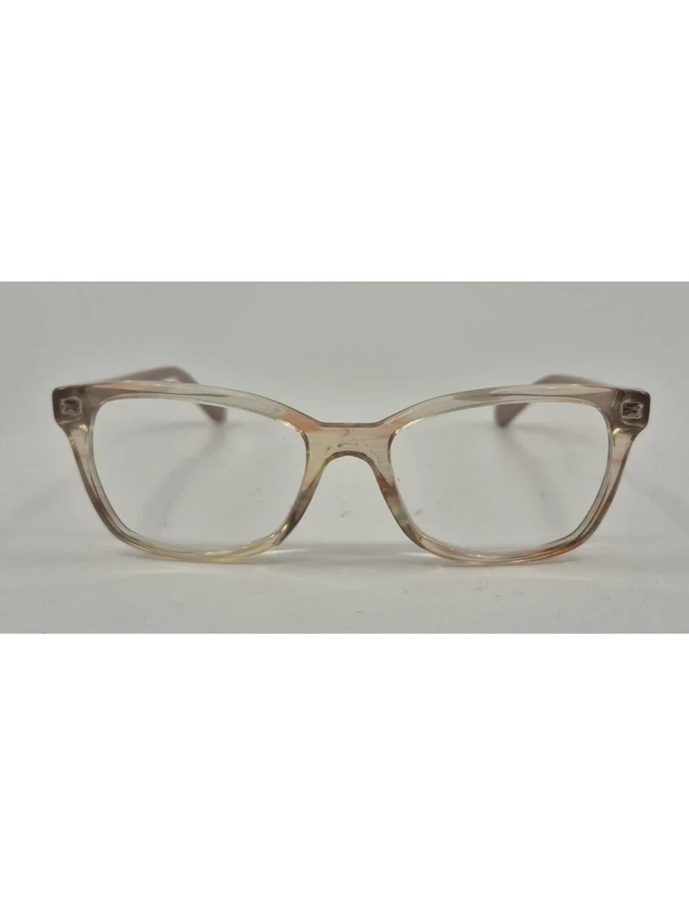 Ray-Ban RB1591 3809 Square Eyeglasses Brown Peach Clear Frames 48-16-130